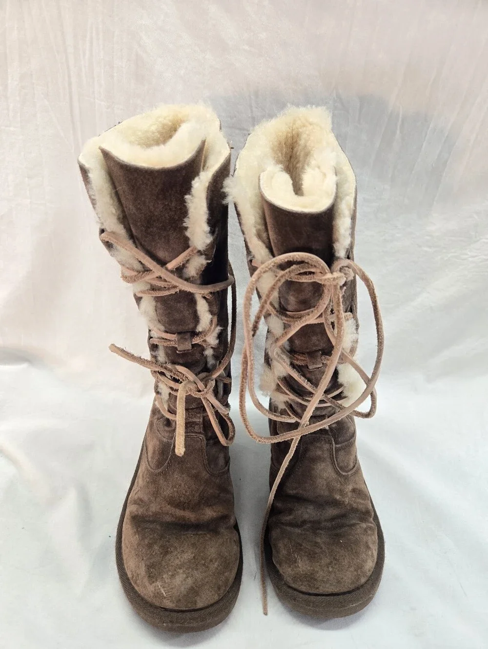 UGG Women's Size 7 Whitley Brown Suede Sheepskin Shearling Fur Boots
